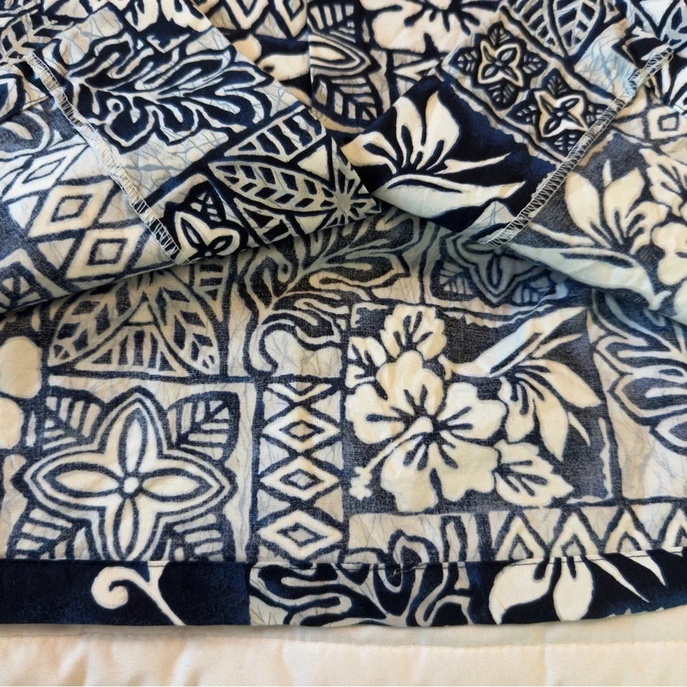 Ky's Made In Hawaii Aloha Hawaiian Short Sleeve Button Up Shirt Blue Floral 2XL - Picture 16 of 16